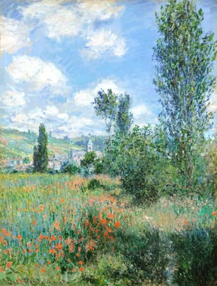 Monet Çiçekli Kır Manzarası