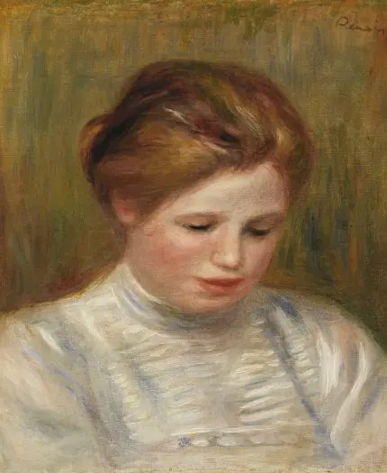 Renoir Genç Kız Portresi Kahverengi Tonlarda