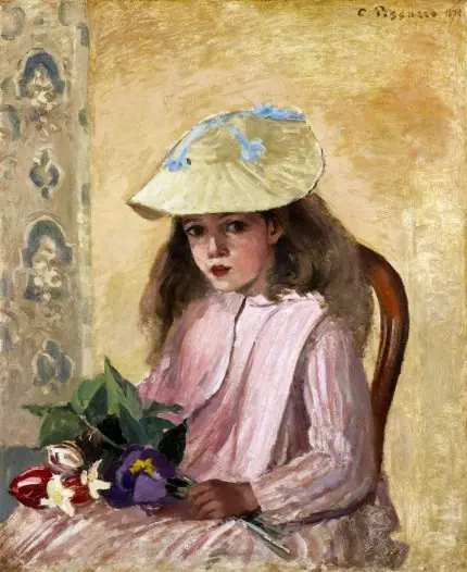 Pissarro Şapkalı Genç Kız