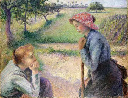 Pissarro Tarlada Genç Köylüler