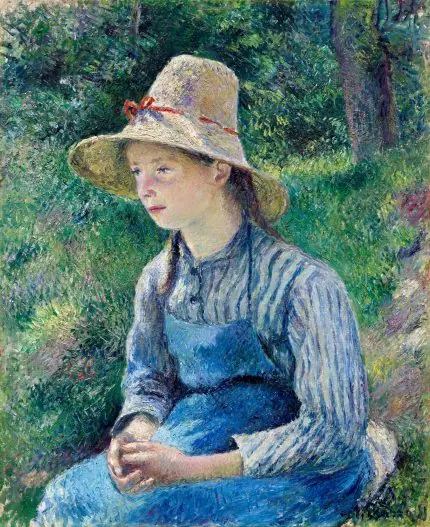 Pissarro Hasır Şapkalı Köylü Kız