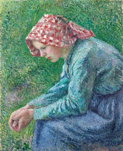 Pissarro Çayırda Köylü Kadın