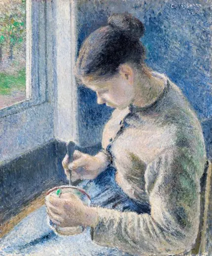 Pissarro Pencerede Genç Kadın