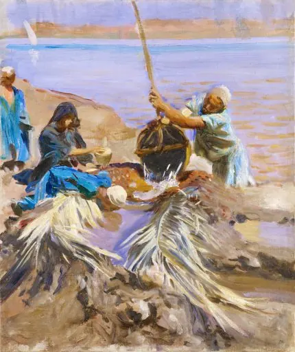 Sargent Nil Kıyısında Balıkçılar