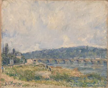 Sisley Nehir Üzerindeki Köprü Mavi Tonlarda