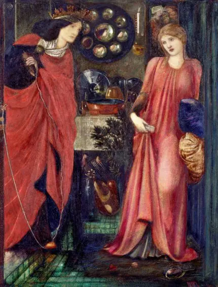 Burne-Jones Kırmızı Elbiseli Kadınlar