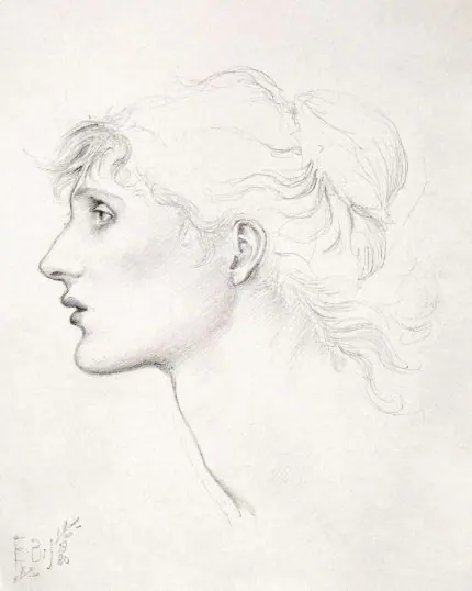 Burne-Jones Kadın Profil Eskizi