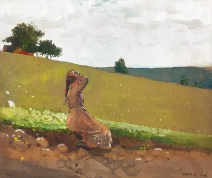 Homer Kırda Oturan Genç Kız
