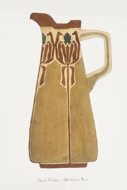Art Nouveau Seramik Sürahi