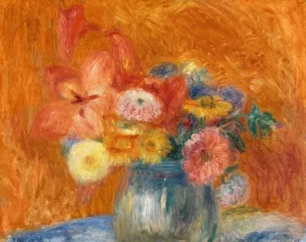 Glackens Turuncu Fonda Çiçekler
