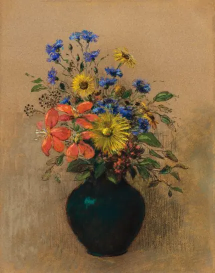 Odilon Redon Vazoda Kır Çiçekleri