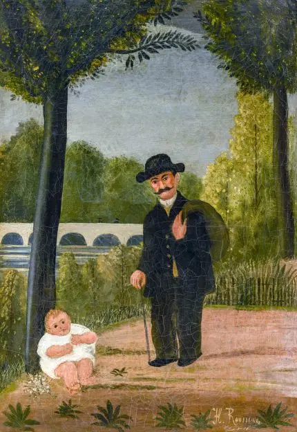 Henri Rousseau Parkta Baba ve Bebek